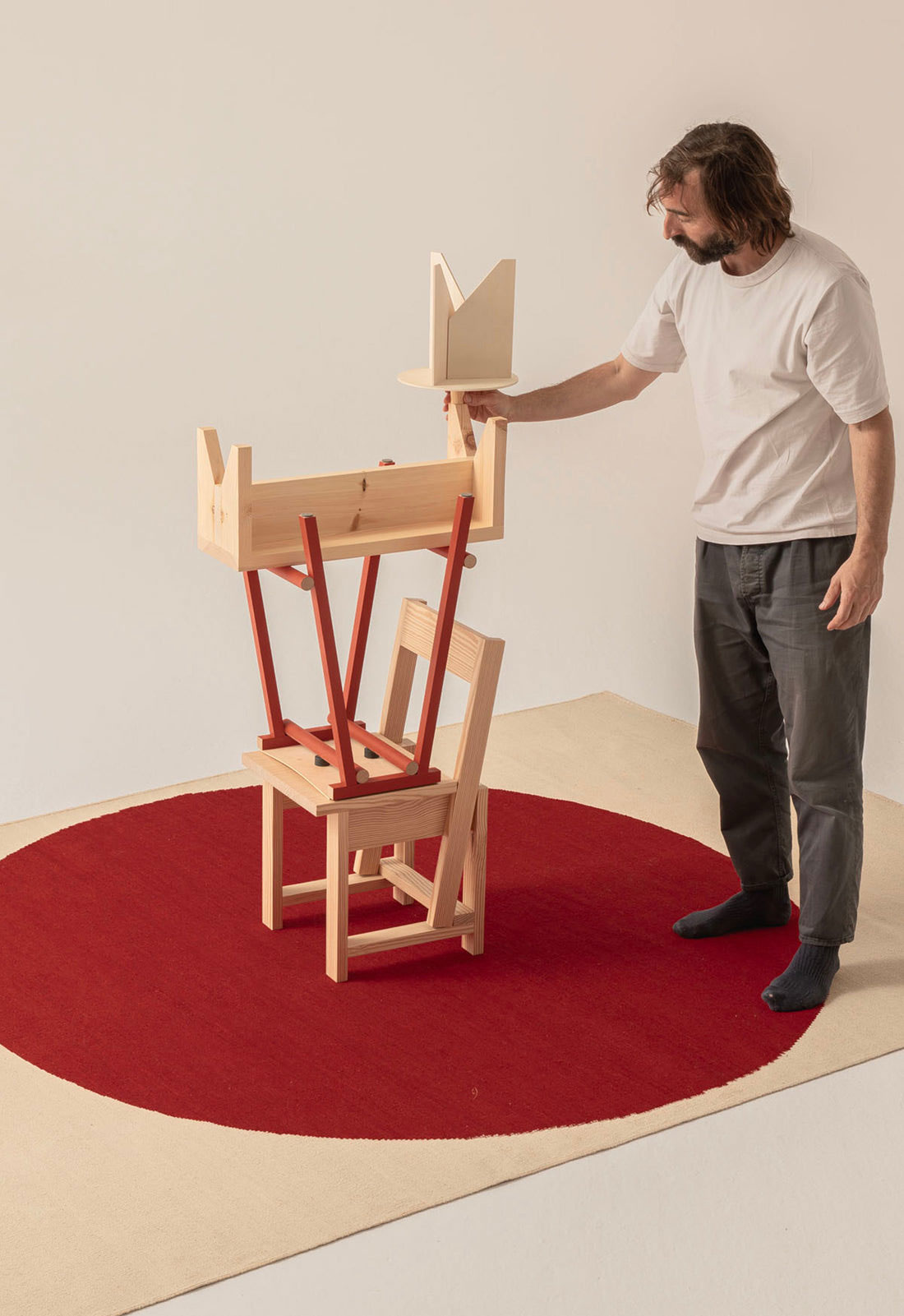 nanimarquina Topo Rug Red