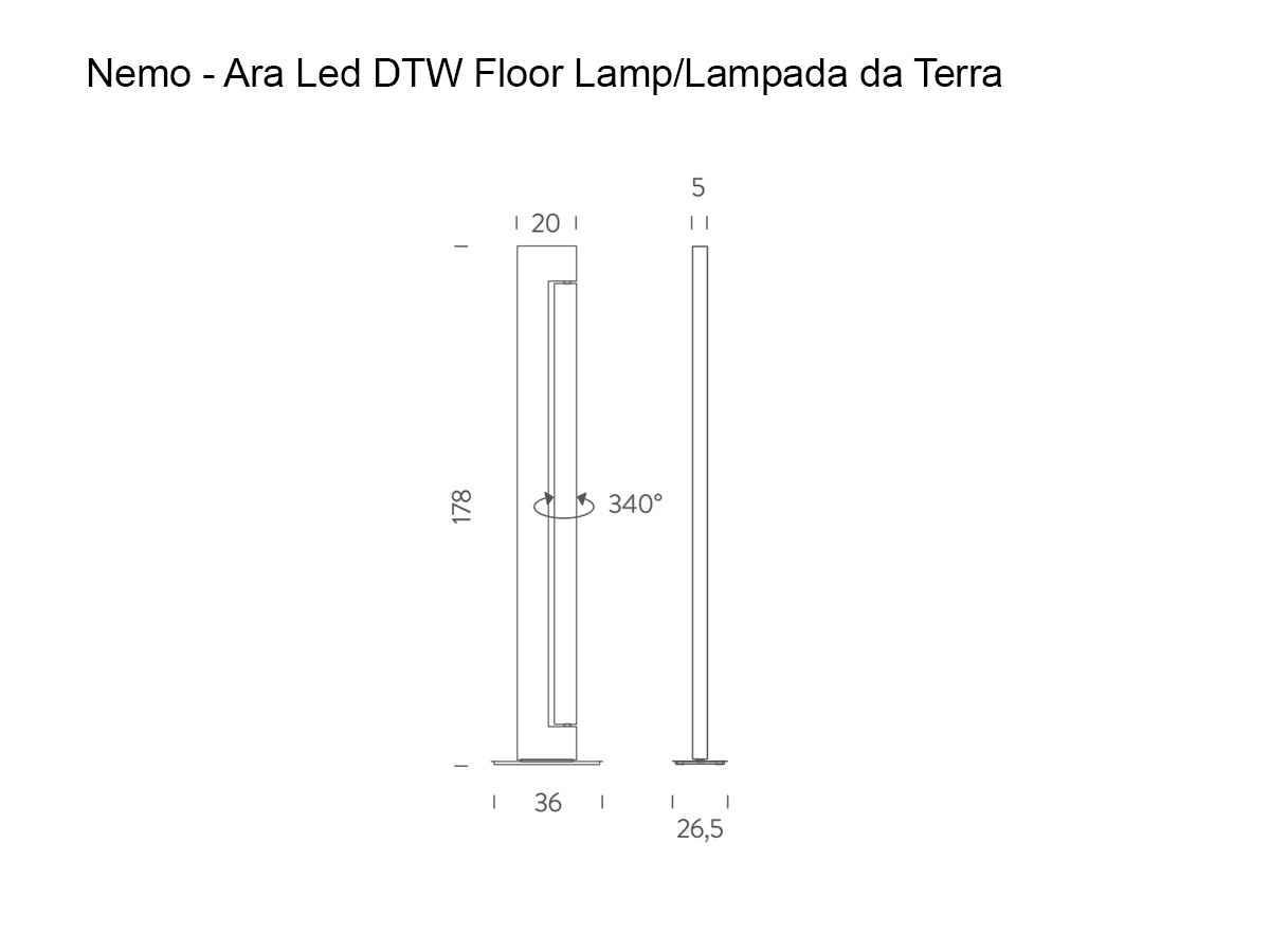 Nemo Ara Led Dtw Floor Lamp