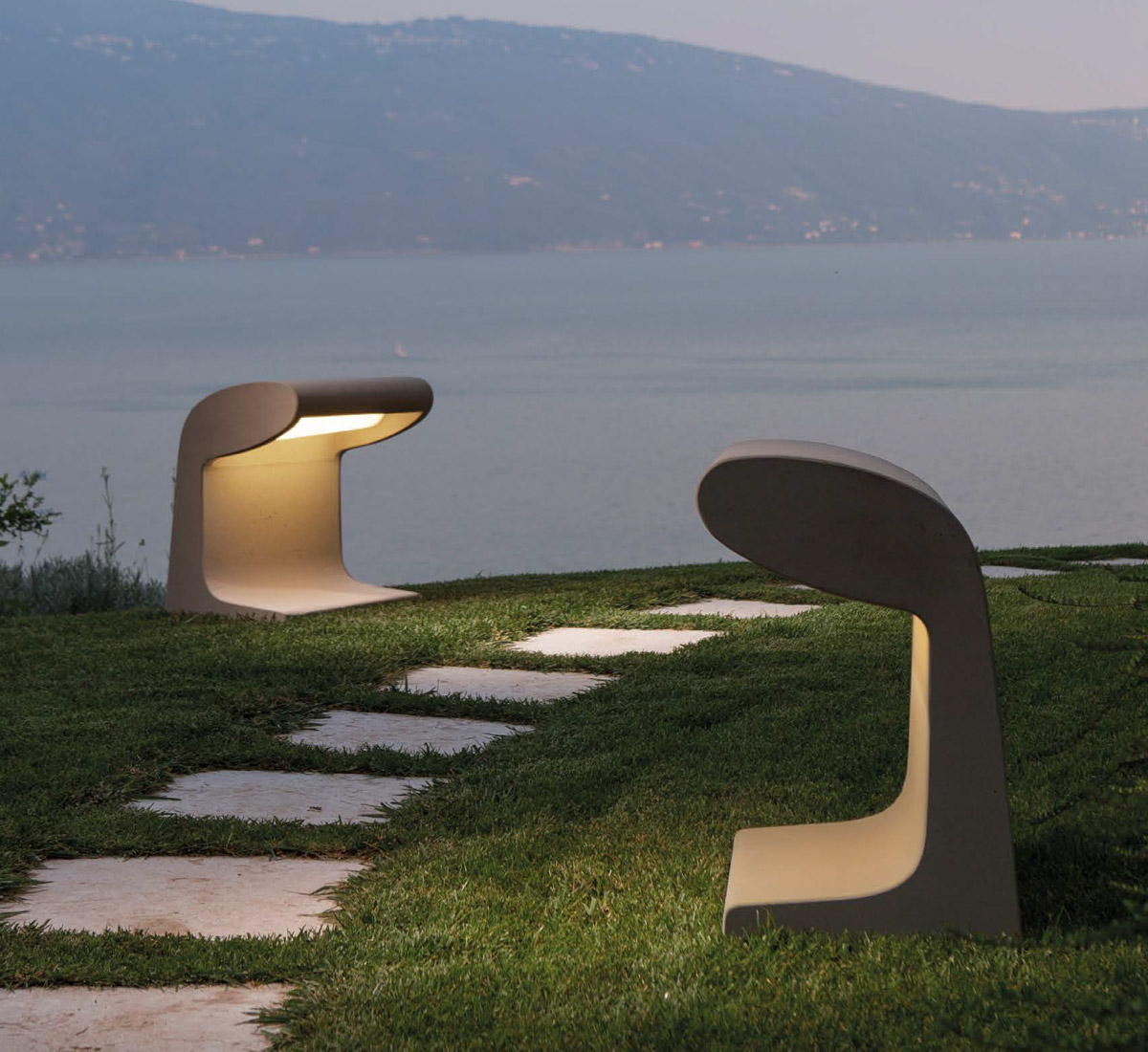 Nemo Borne Beton Grand Outdoor Floor Lamp