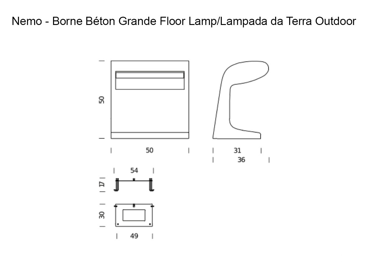 Nemo Borne Beton Grand Outdoor Floor Lamp