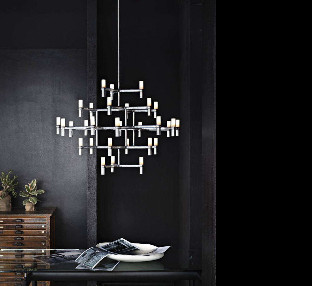 Nemo Crown Major Polished Pendant Lamp