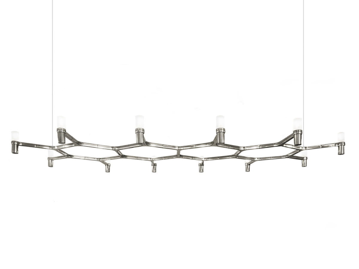 Nemo Crown Plana Major Suspension Lamp Polished Aluminium