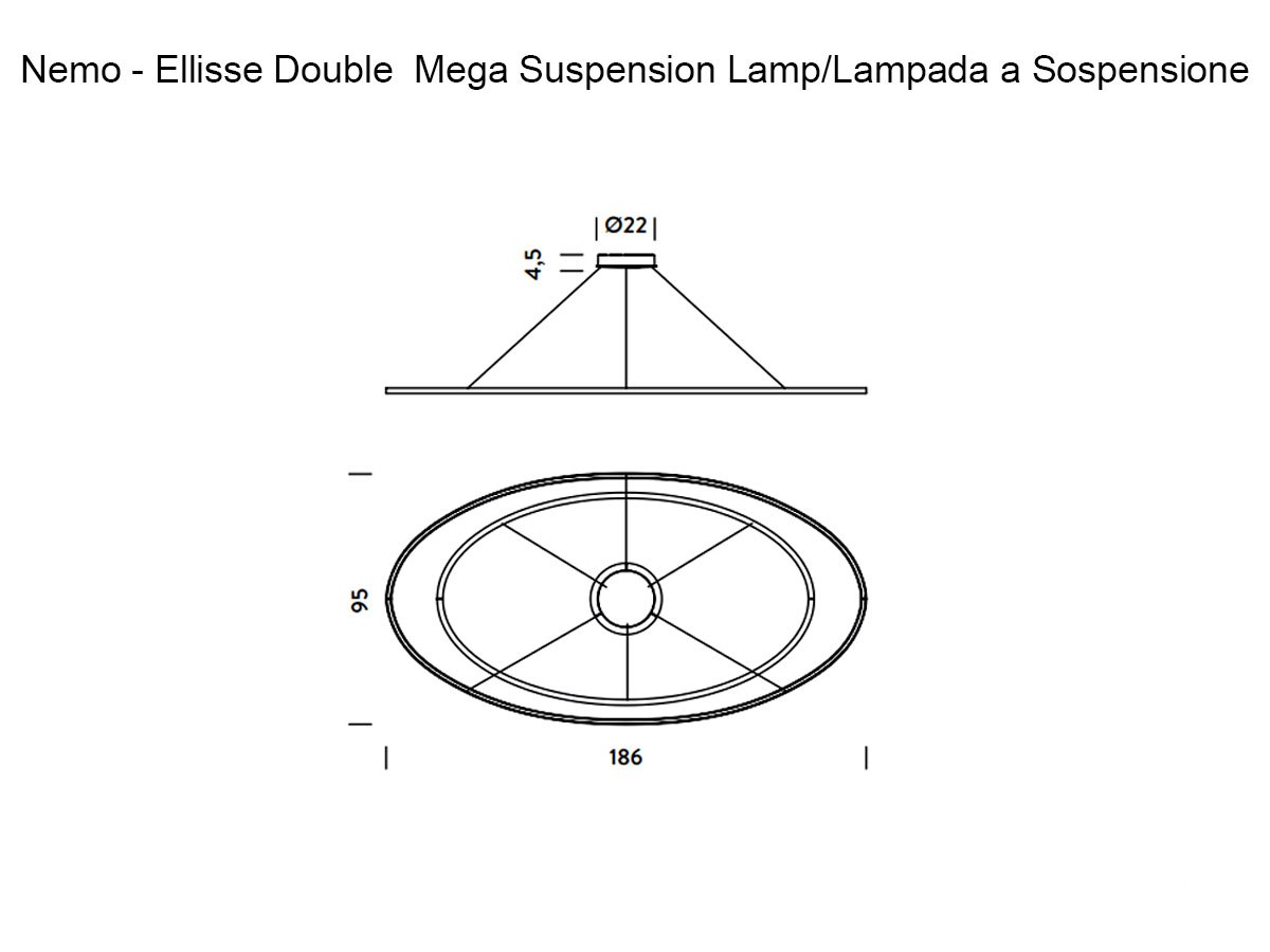 Nemo Elisse Pendant Suspension Lamp Double Mega