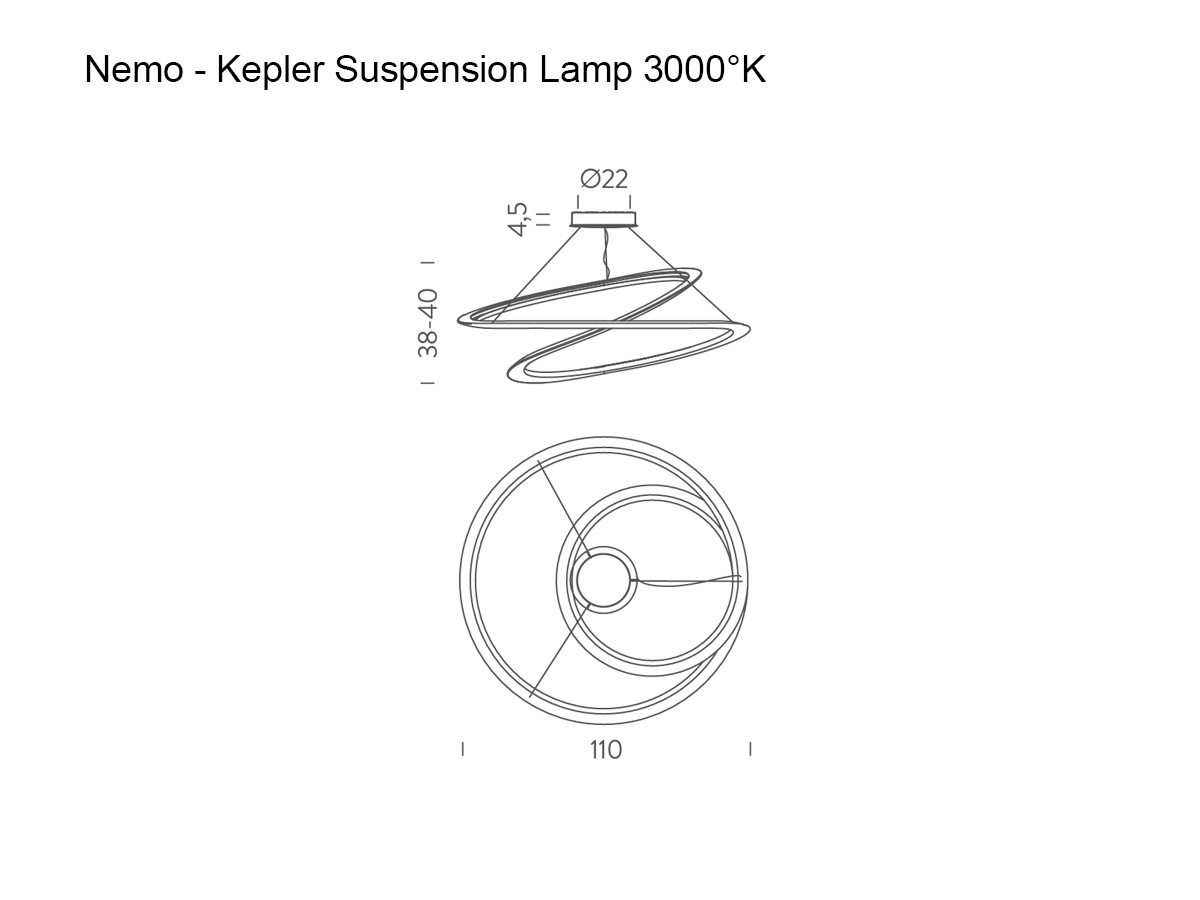 Nemo Kepler Suspension Lamp 3000k