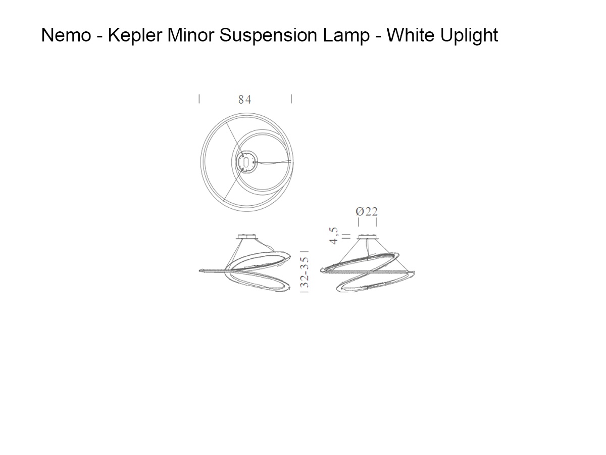 Nemo Kepler Minor Suspension Lamp White Uplight