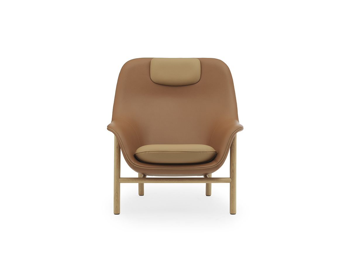 Normann Copenhagen Drape Lounge Chair High With Headrest Wood Base