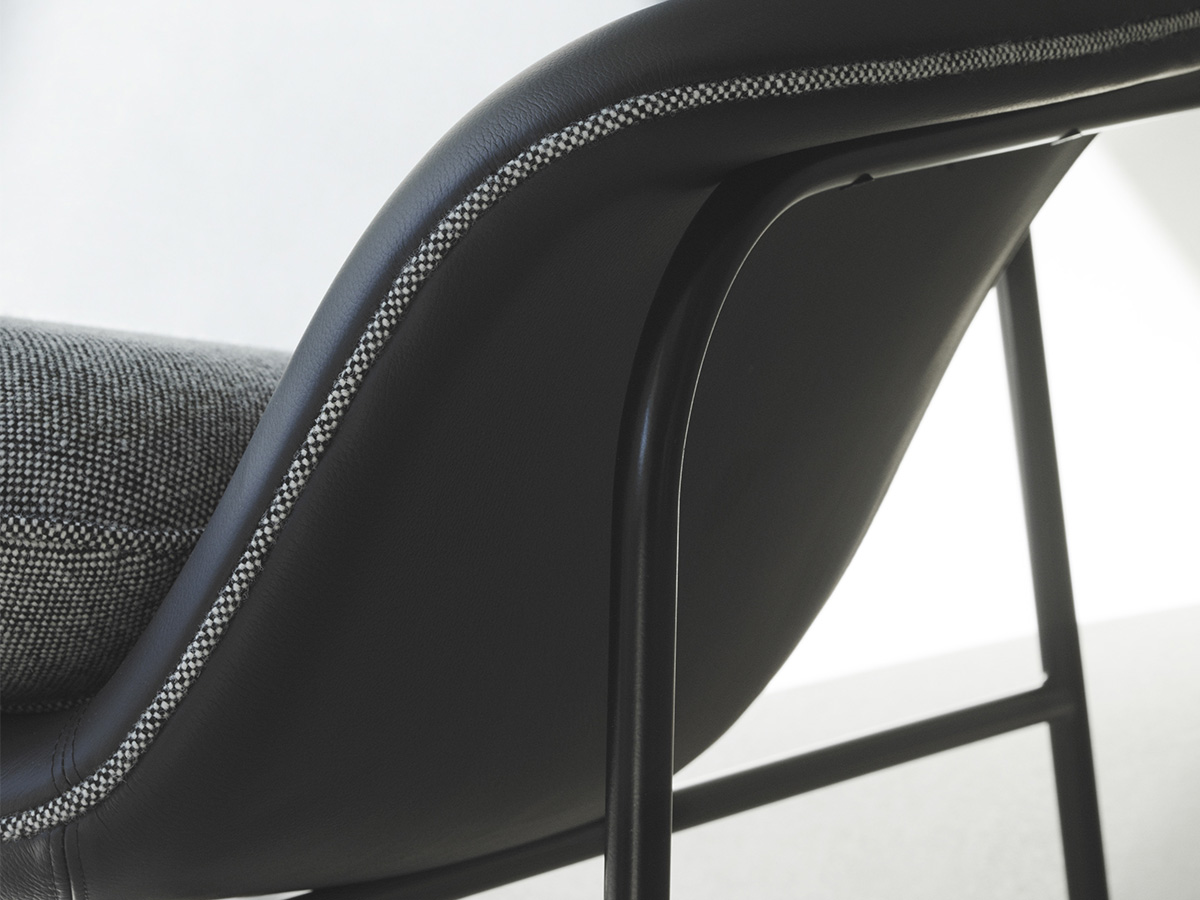 Normann Copenhagen Drape Lounge Chair High With Headrest Metal Base