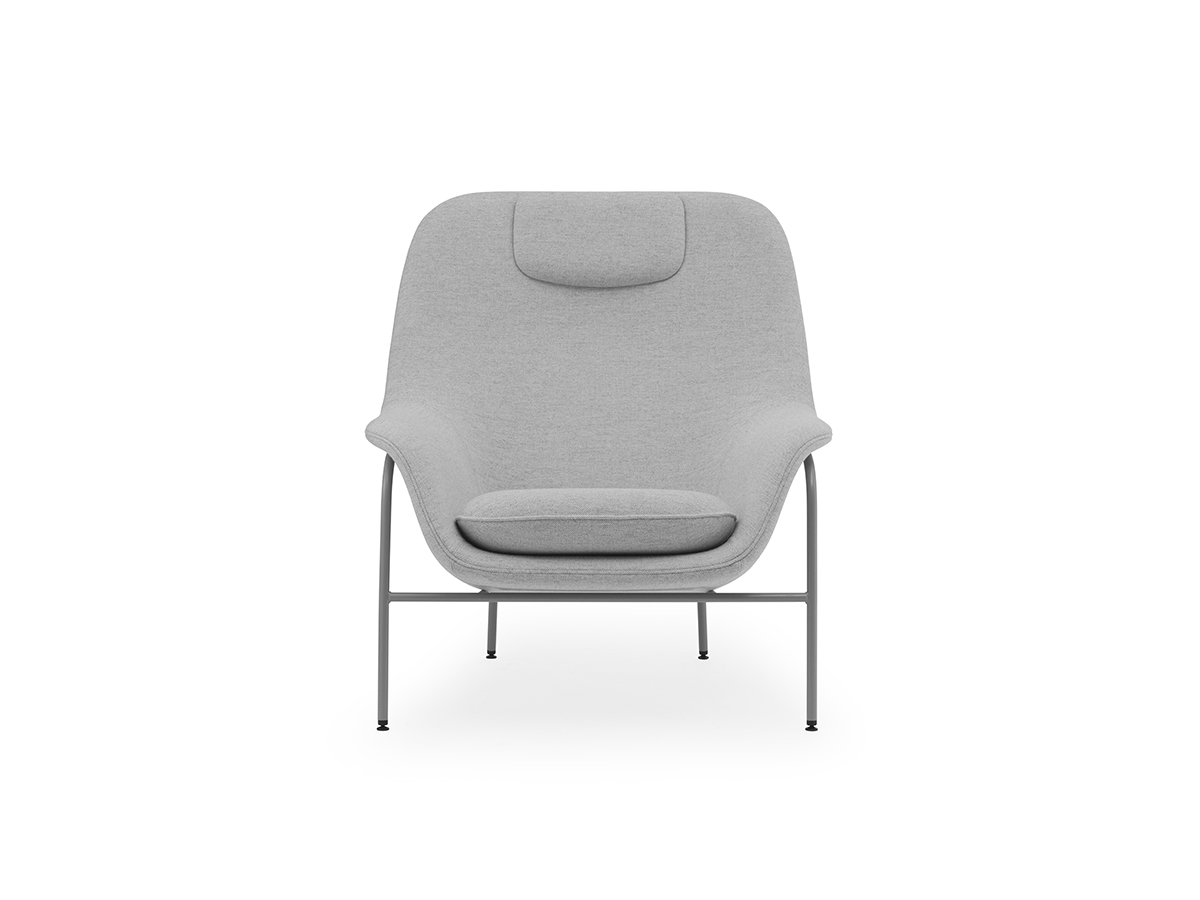 Normann Copenhagen Drape Lounge Chair High With Headrest Metal Base