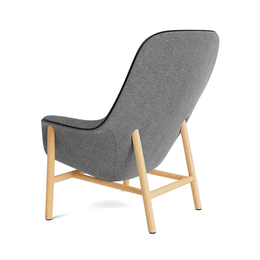 Normann Copenhagen Drape Lounge Chair High With Headrest Wood Base