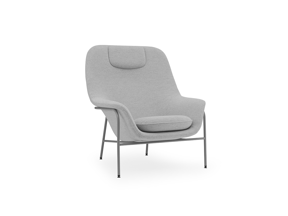 Normann Copenhagen Drape Lounge Chair High With Headrest Metal Base