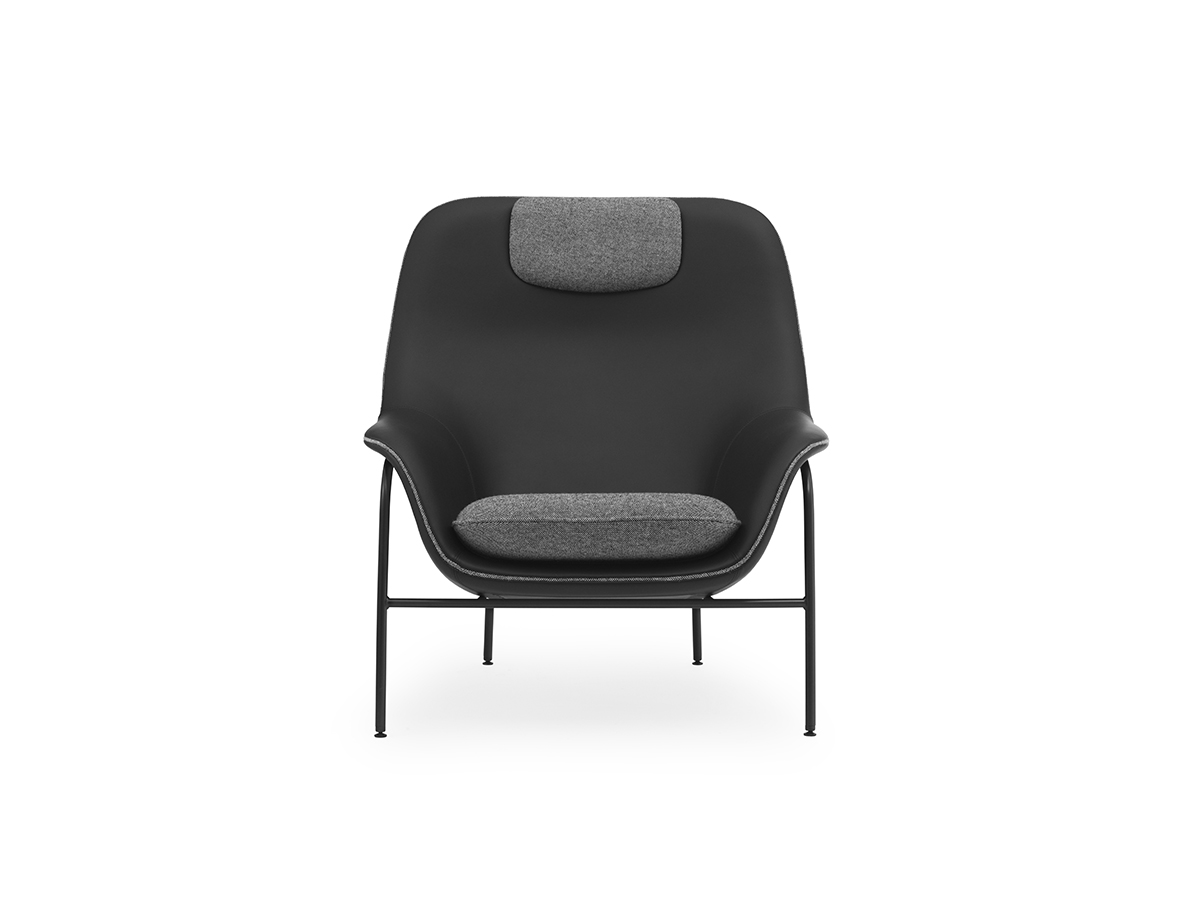 Normann Copenhagen Drape Lounge Chair High With Headrest Metal Base