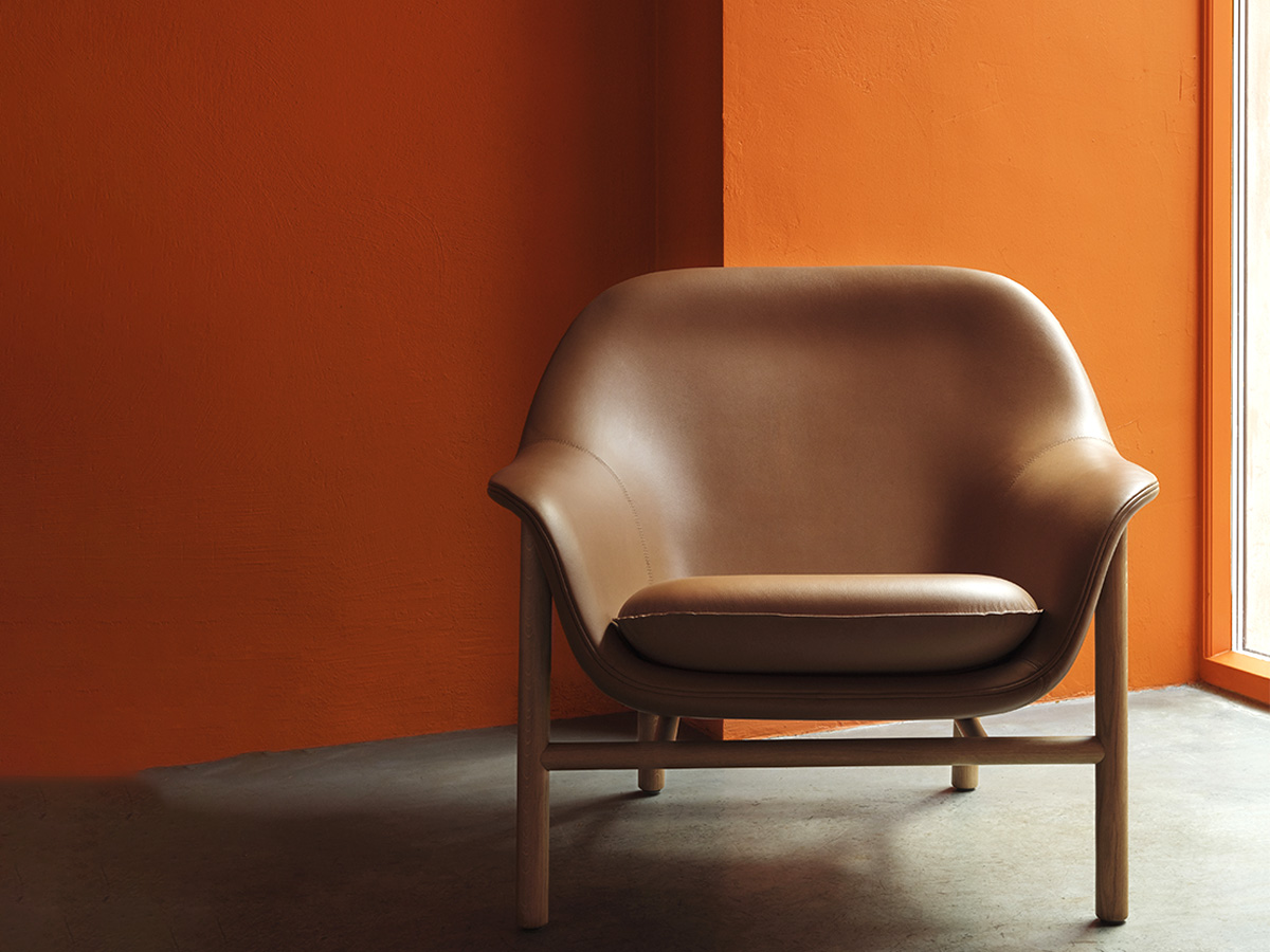 Normann Copenhagen Drape Lounge Chair Low Wood Base