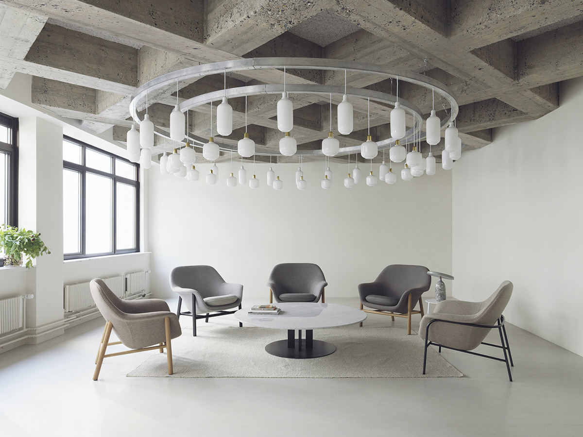 Normann Copenhagen Drape Lounge Chair Low Metal Base