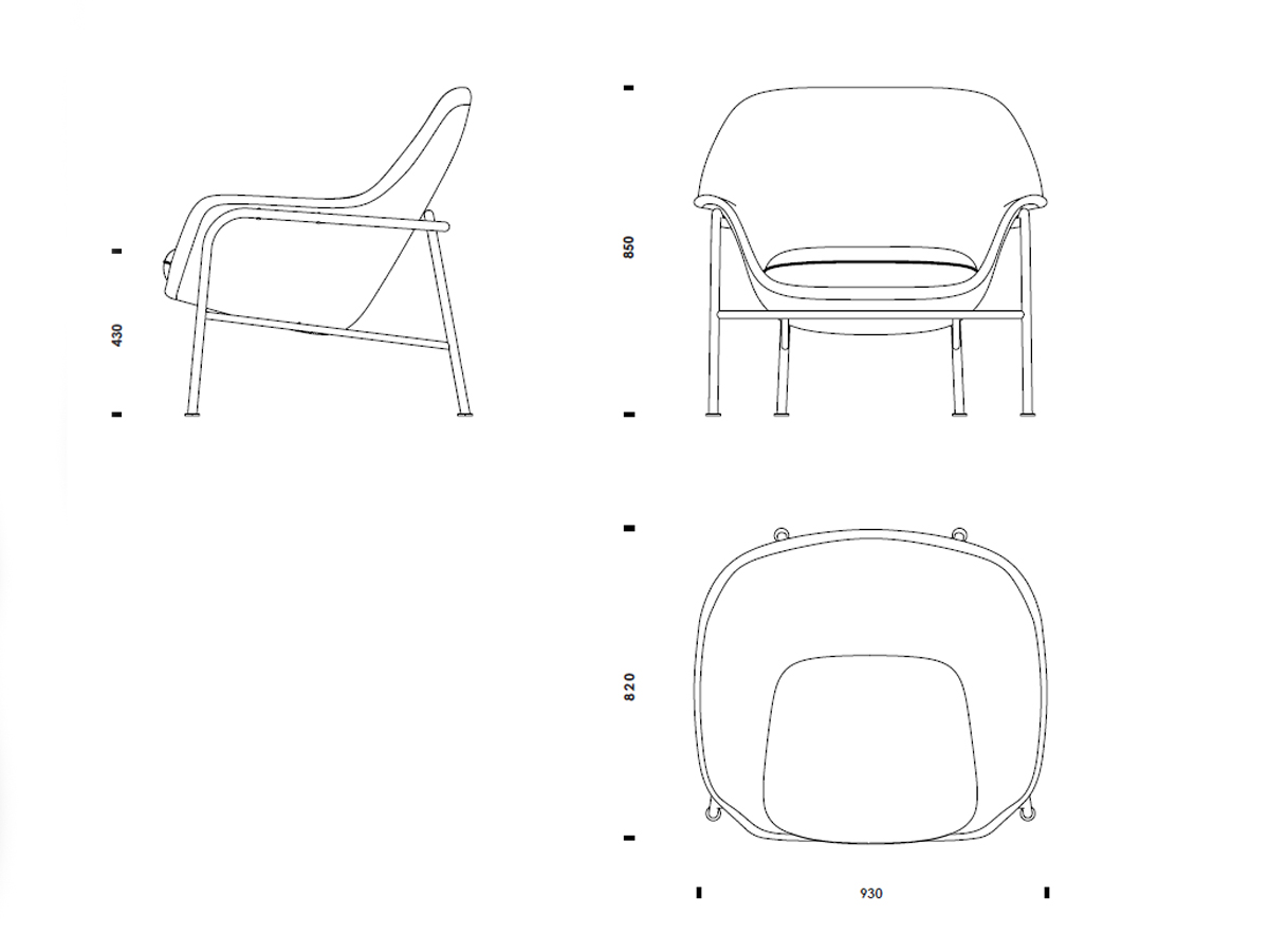 Normann Copenhagen Drape Lounge Chair Low Metal Base
