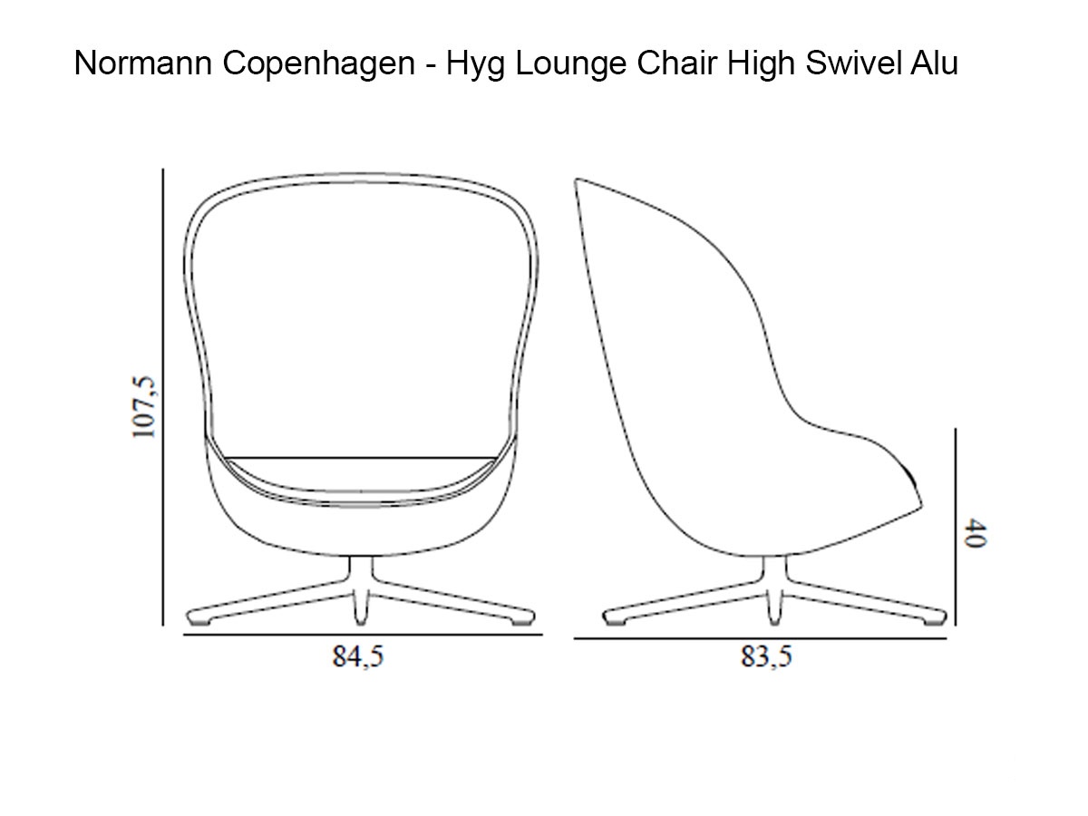 Normann Copenhagen Hyg Lounge Chair High Swivel Alu