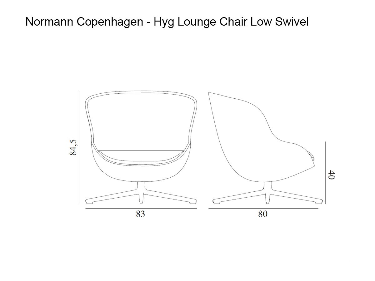 Normann Copenhagen Hyg Lounge Chair Low Swivel Alu