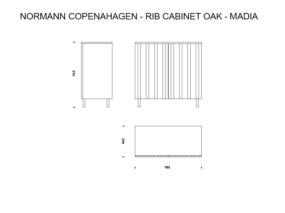 Normann Copenhagen Rib Cabinet Oak Cupboard