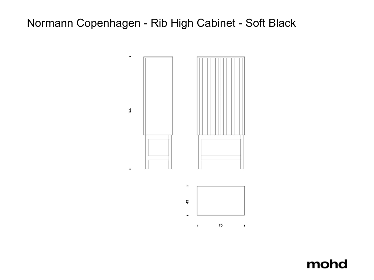 Normann Copenhagen Rib High Cabinet Soft Black