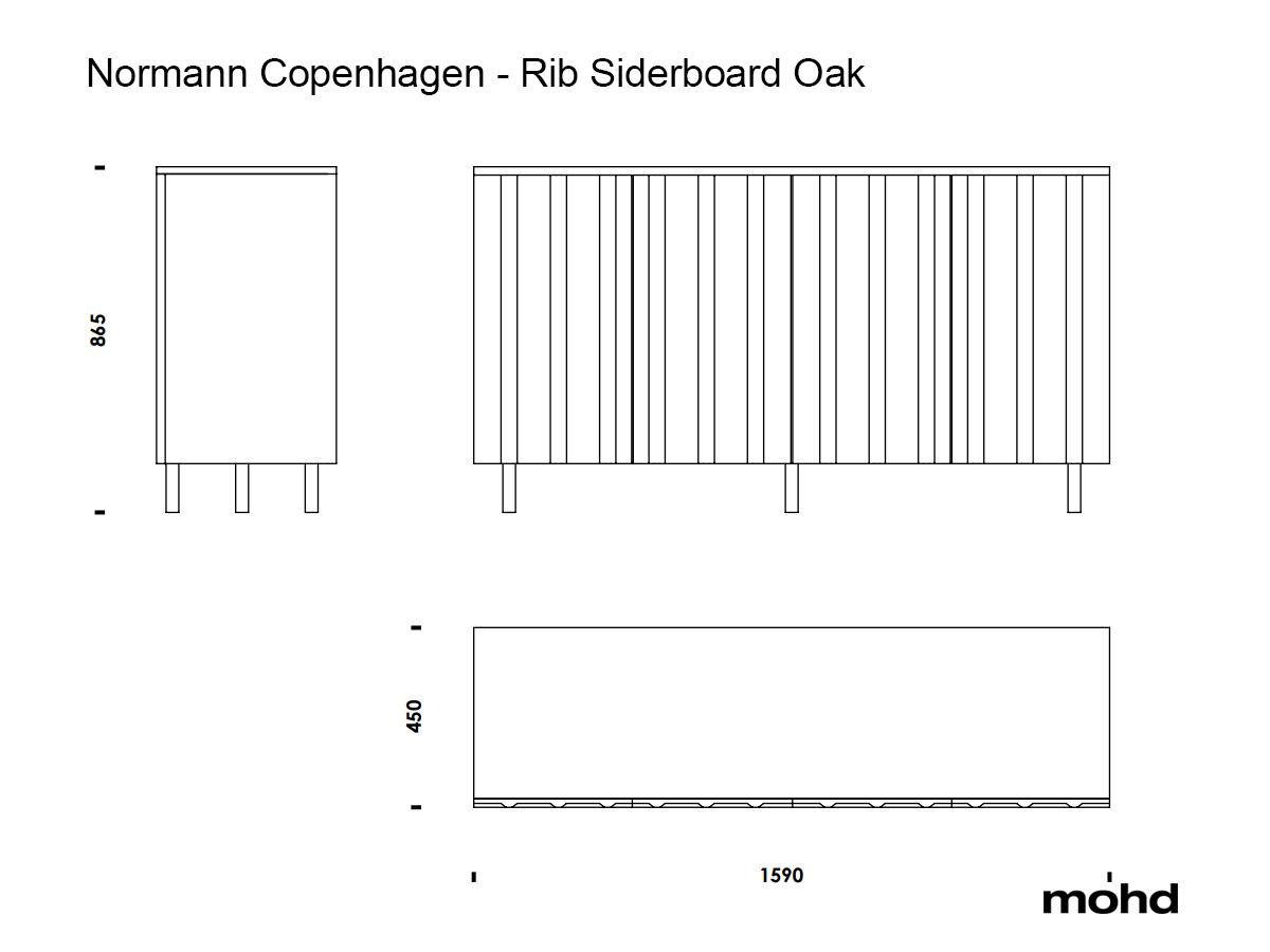 Normann Copenhagen Rib Siderboard Oak Cupboard
