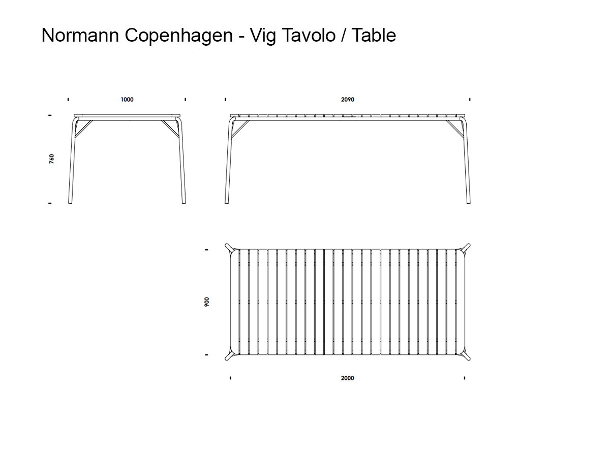 Normann Copenhagen Vig Table 90 X 200 Cm