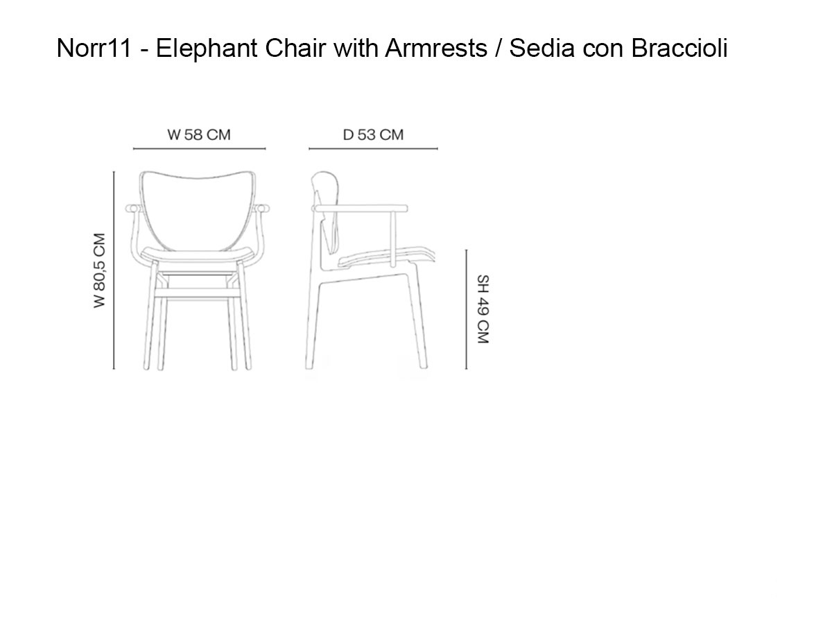NORR11 Elephant Chair With Armrests