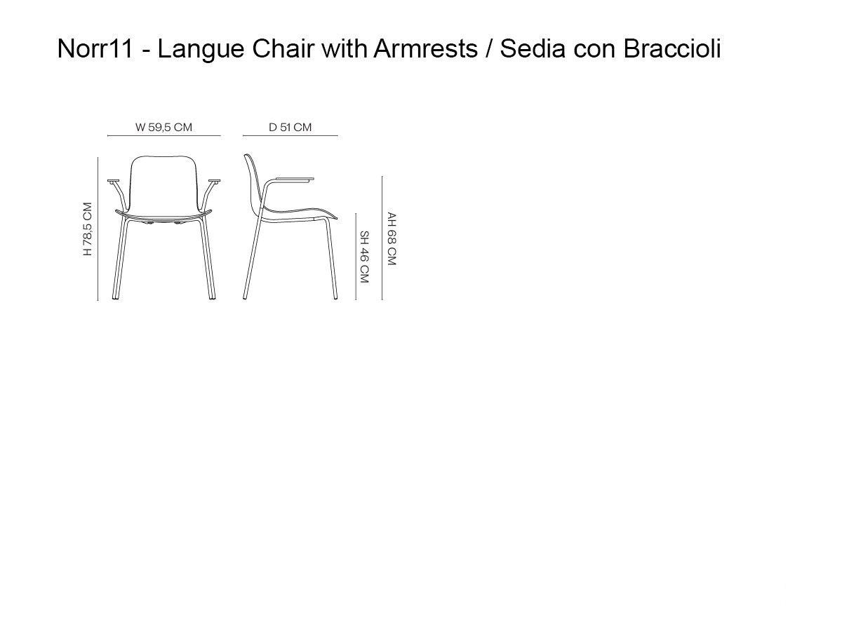 NORR11 Langue Chair With Armrests