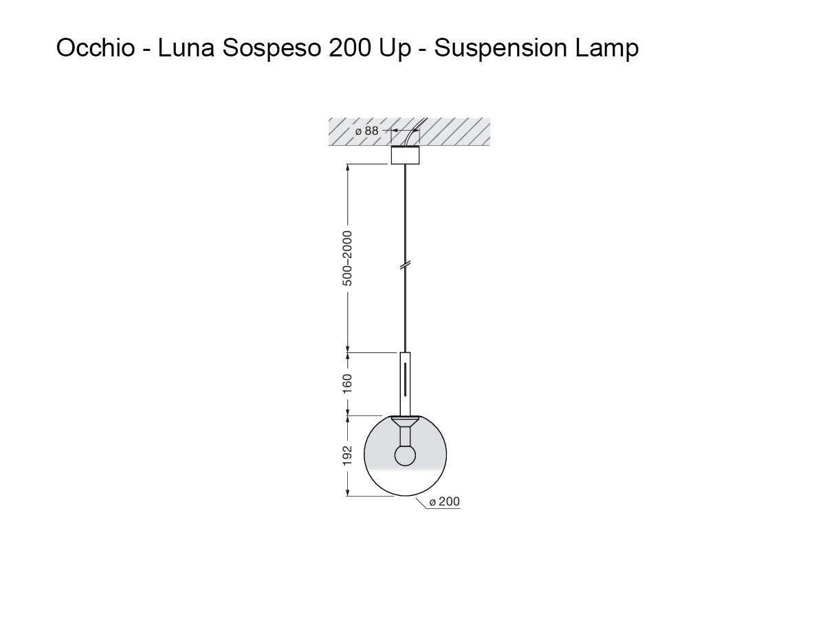 Occhio Luna Sospeso 200 Up Suspension Lamp
