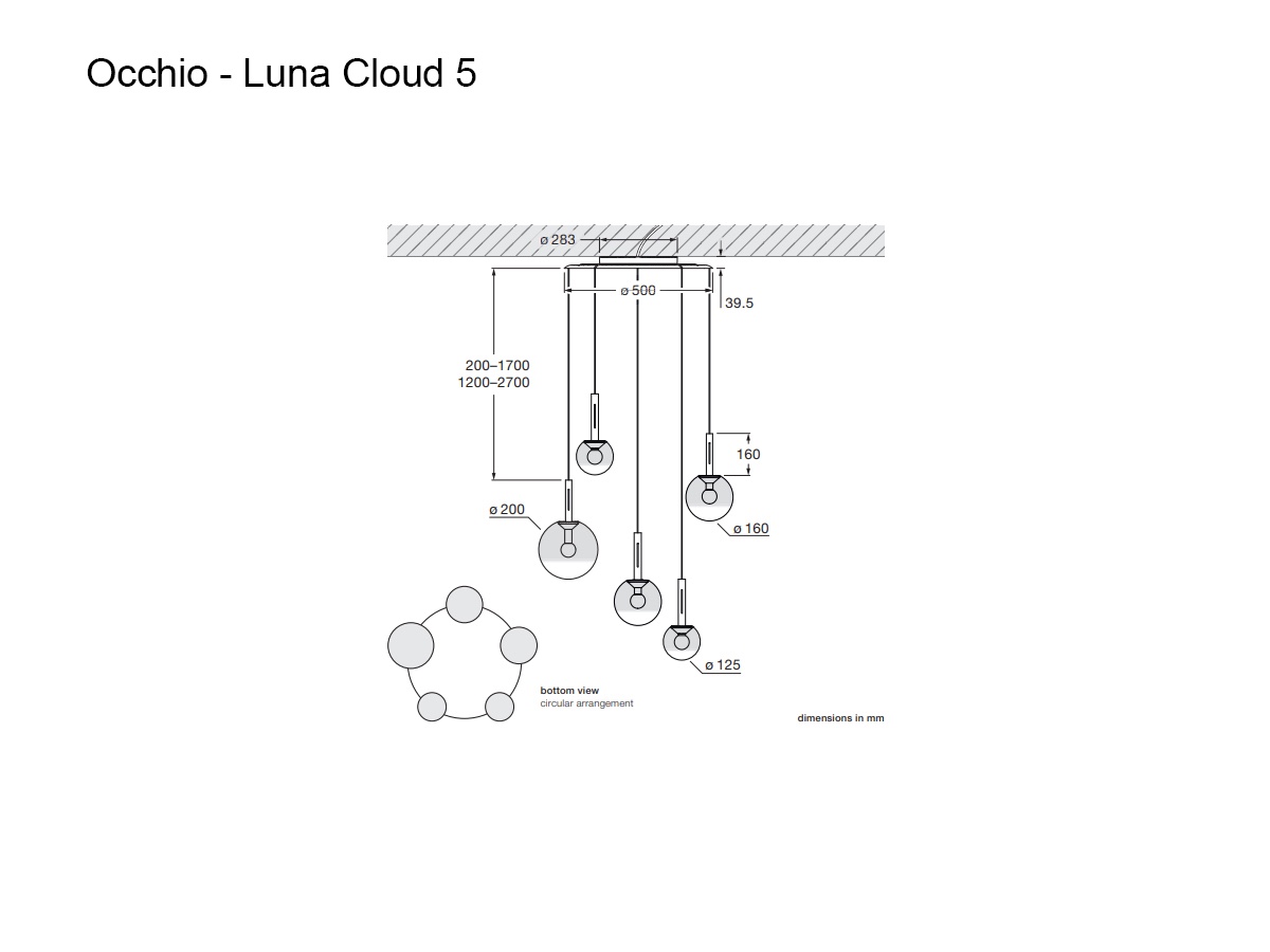 Occhio Luna Wall Cloud 5 Suspension Lamp