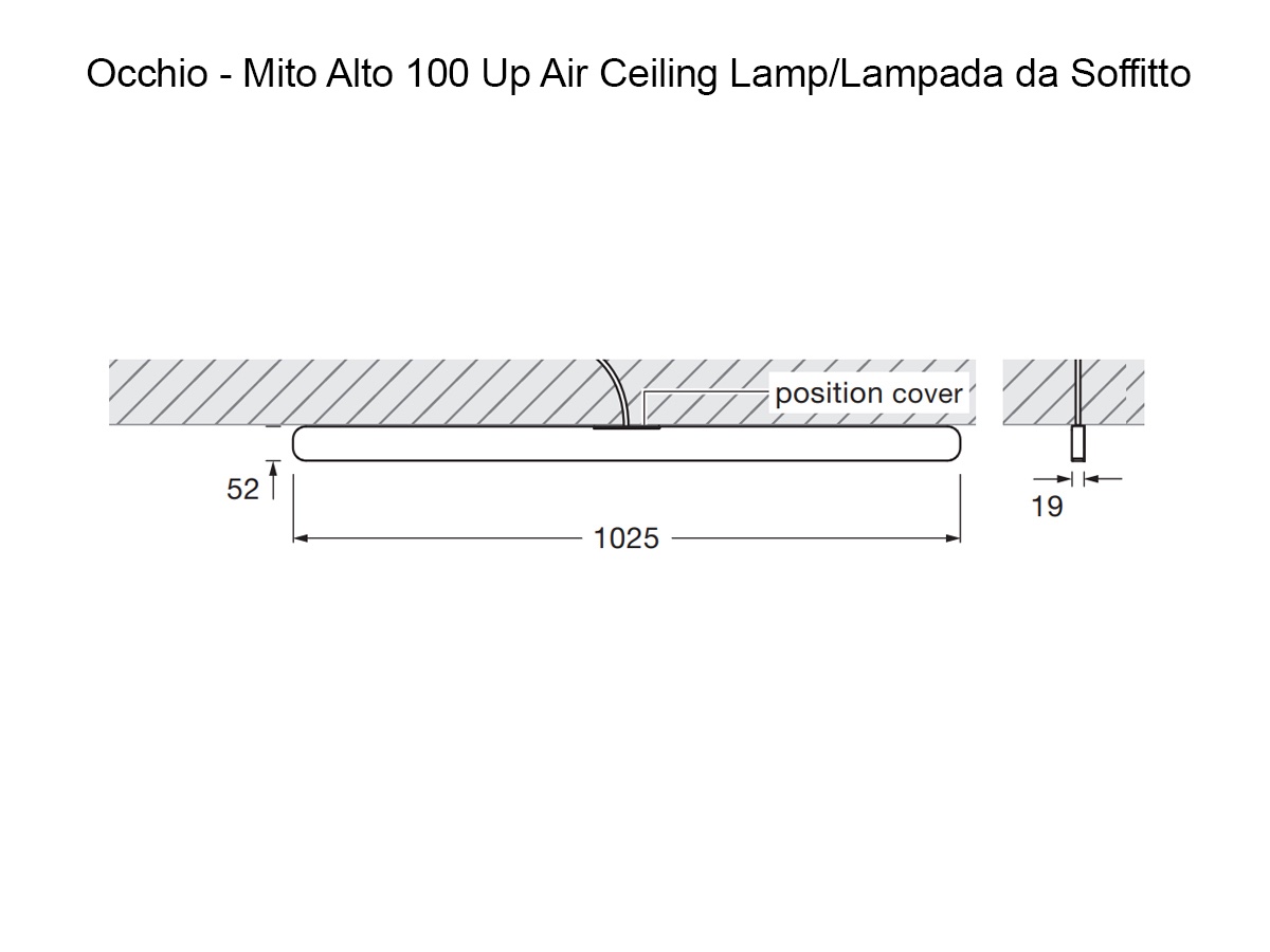 Occhio Mito Alto 100 Up Air Ceiling Lamp