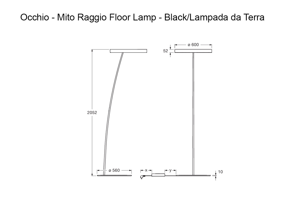 Occhio Mito Raggio Floor Lamp Black
