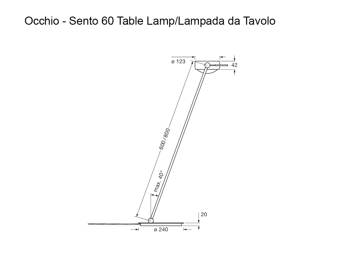 Occhio Sento 60 Table Lamp Shiny Chrome