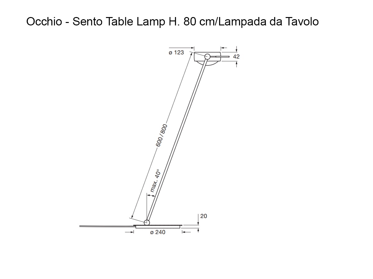 Occhio Sento Table Lamp H 80 Cm Deep Red