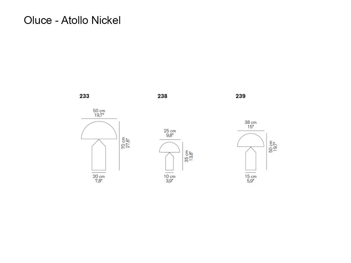 Oluce Atollo Nickel Table Lamp