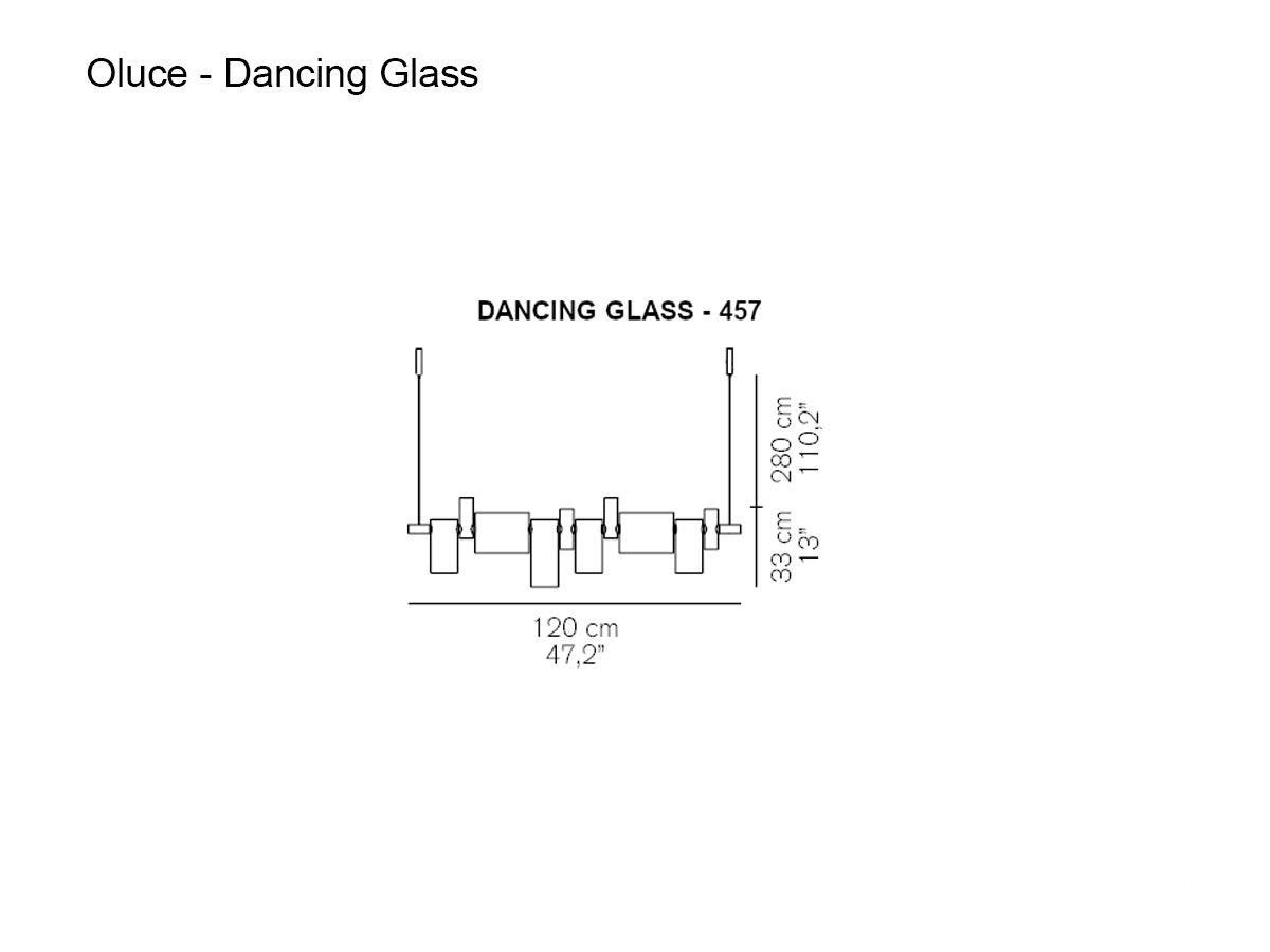 Oluce Dancing Glass Suspension Lamp