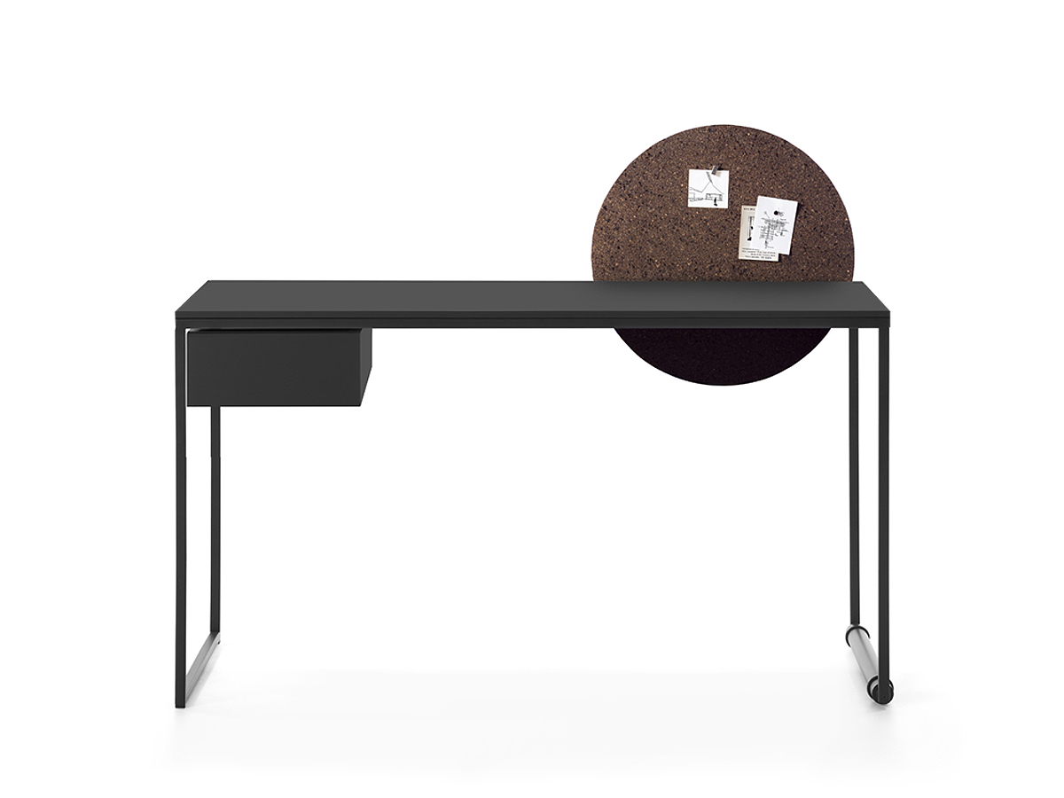 Opinion Ciatti Macis Table Desk With Drawer And Cork Panel Black