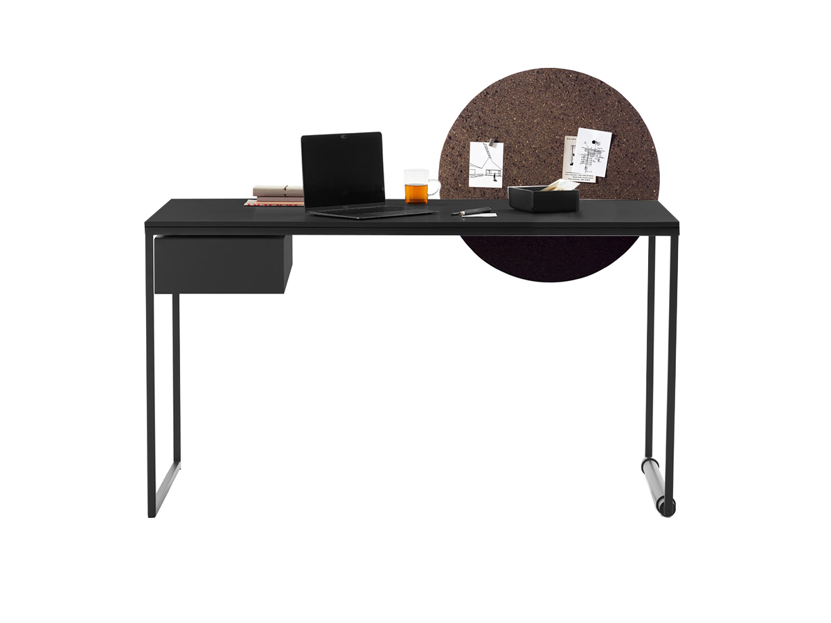 Opinion Ciatti Macis Table Desk With Drawer And Cork Panel Black