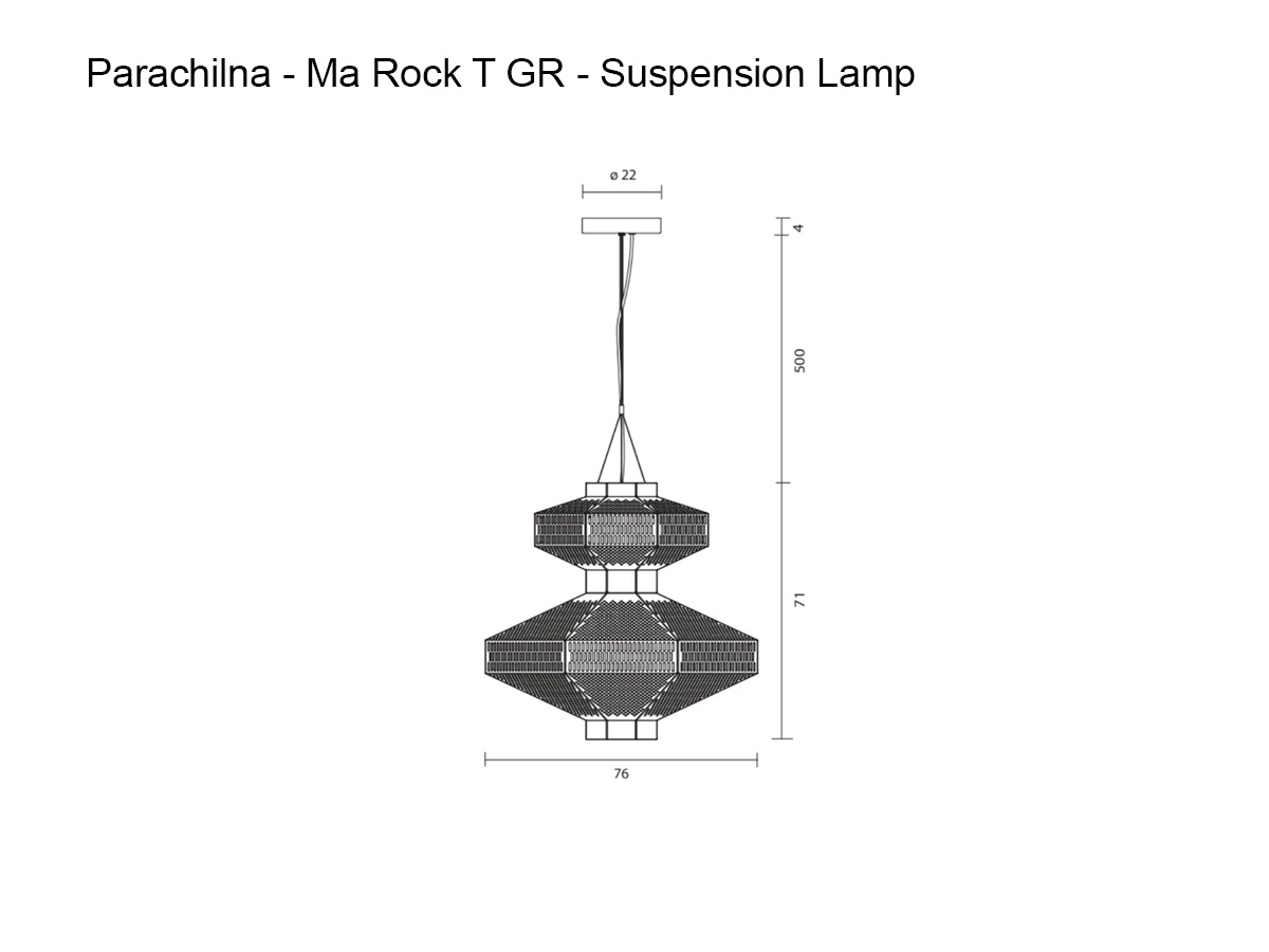 Parachilna Ma Rock T Gr Suspension Lamp