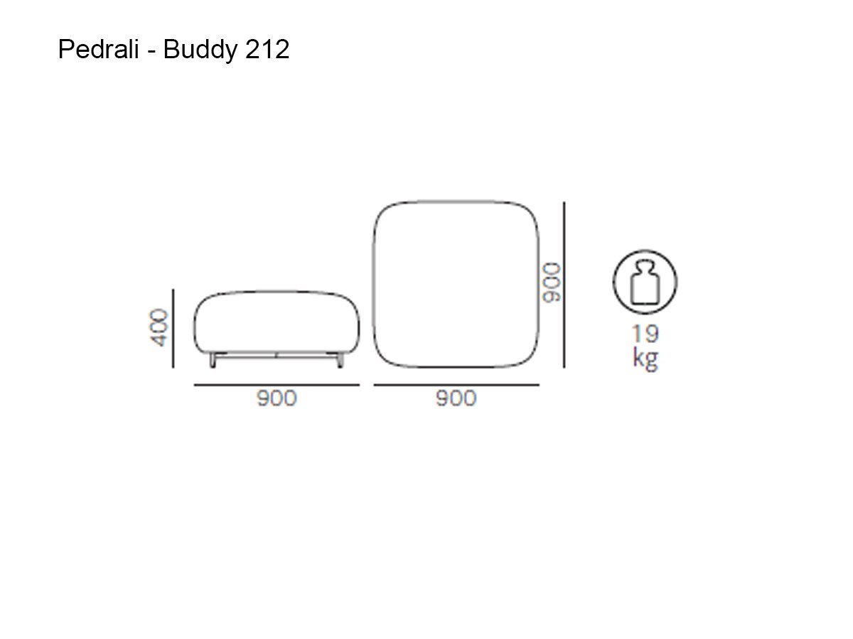 Pedrali Buddy 212 Footrest