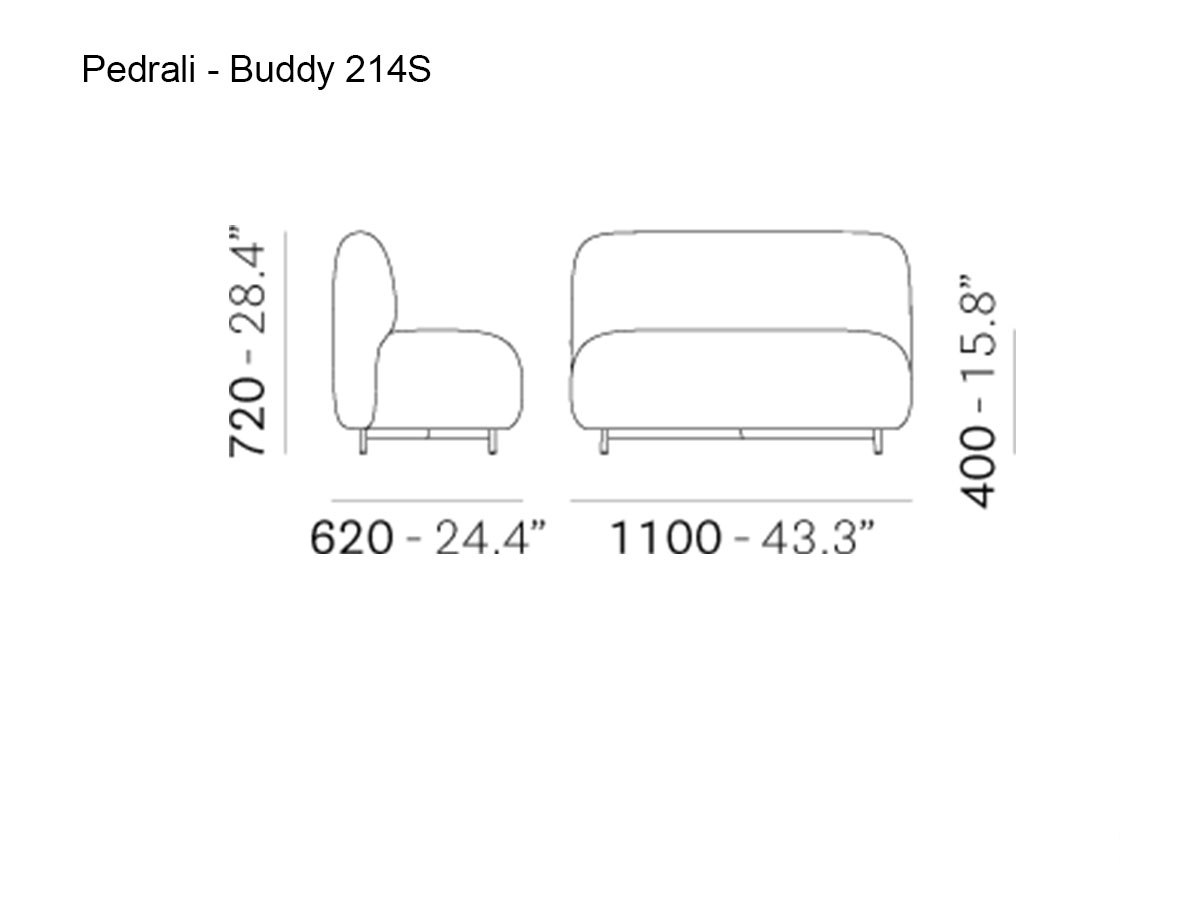 Pedrali Buddy 214s Outdoor Sofa