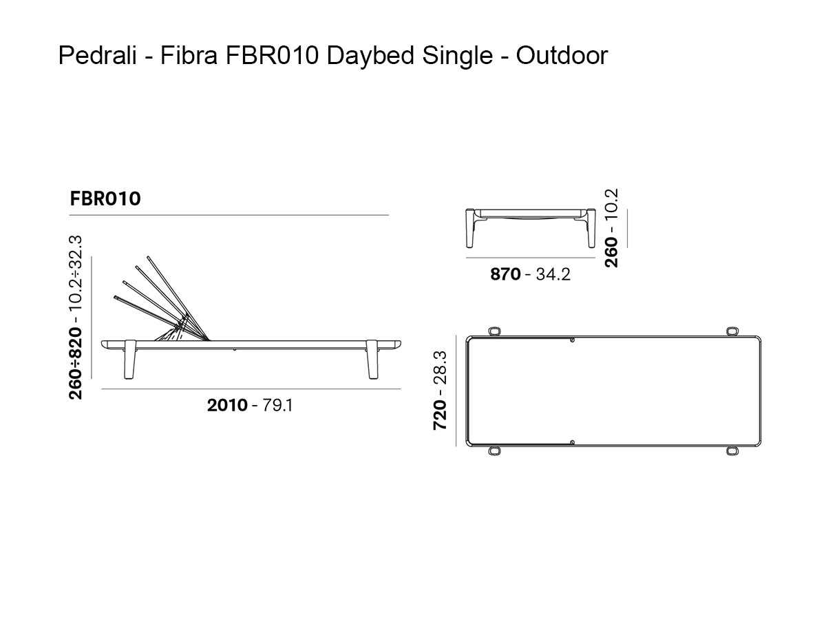 Pedrali Fibra Fbr010 Daybed Single Outdoor