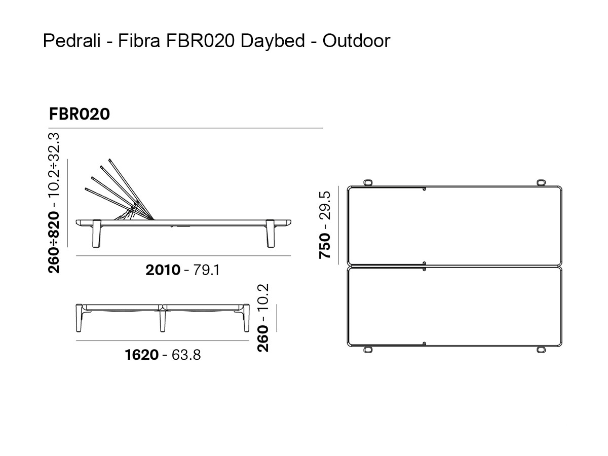 Pedrali Fibra Fbr020 Daybed Double Outdoor