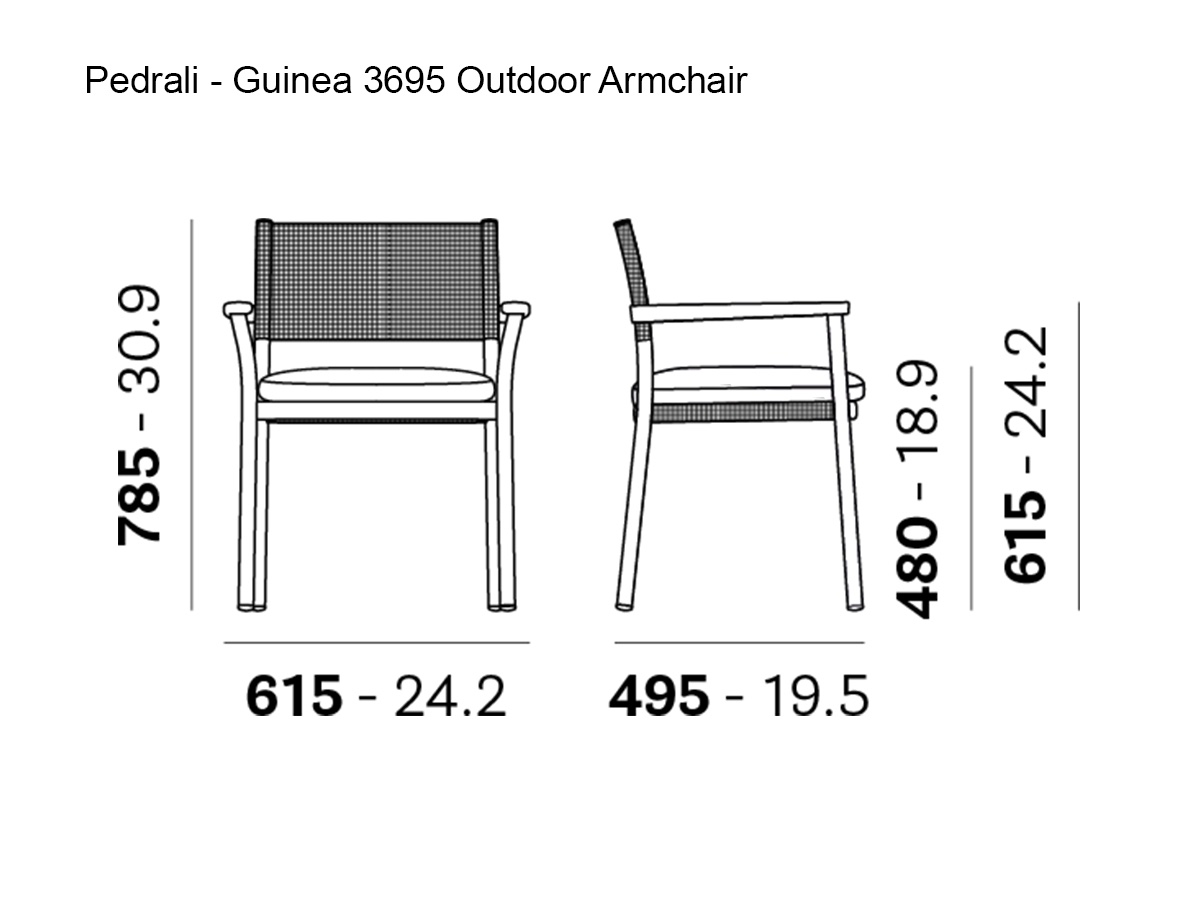 Pedrali Guinea 3695 Outdoor Armchair
