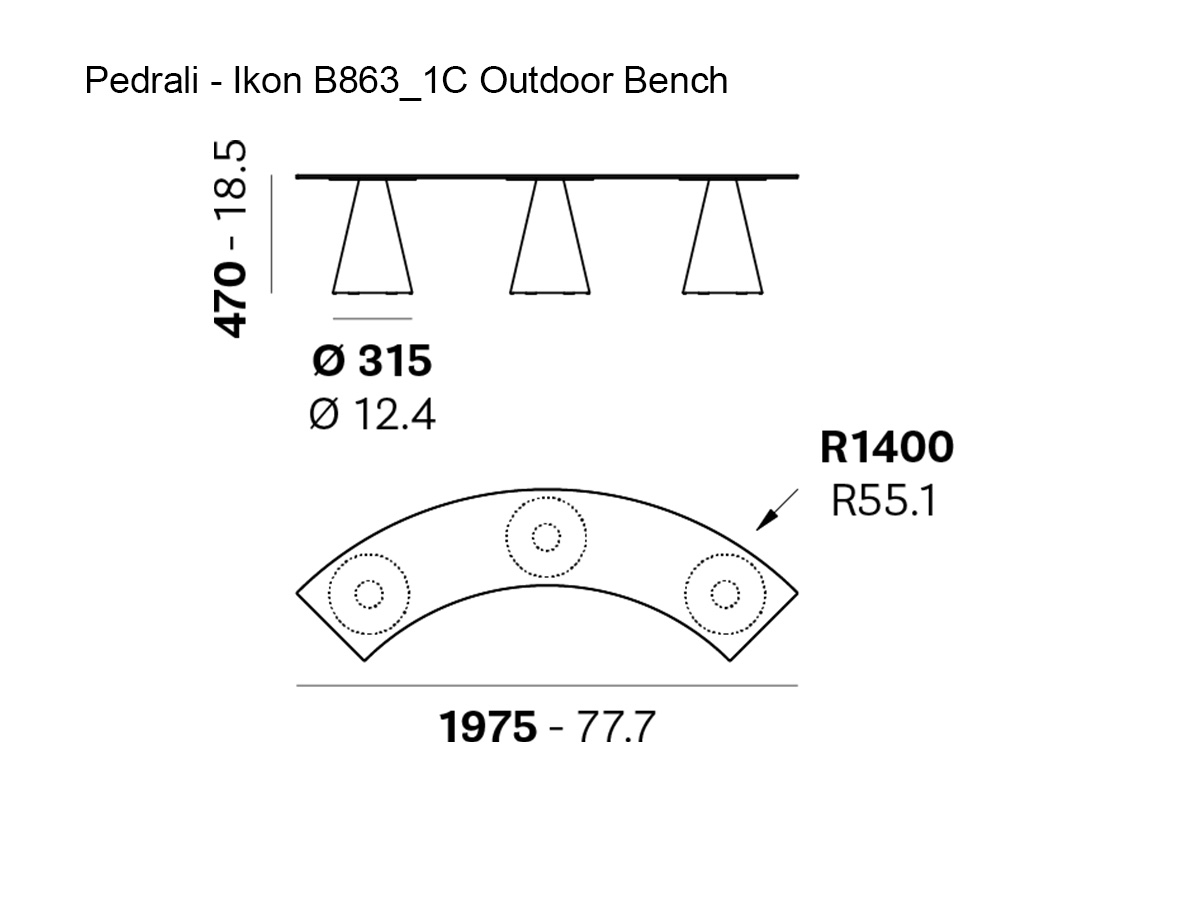 Pedrali Ikon B8631c Outdoor Bench