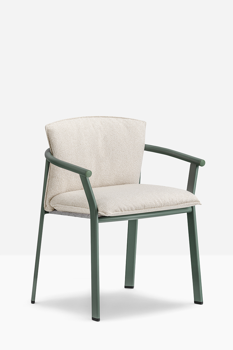 Pedrali Lamorisse 3684 Outdoor Chair With Armrests Seat And Back Cushion