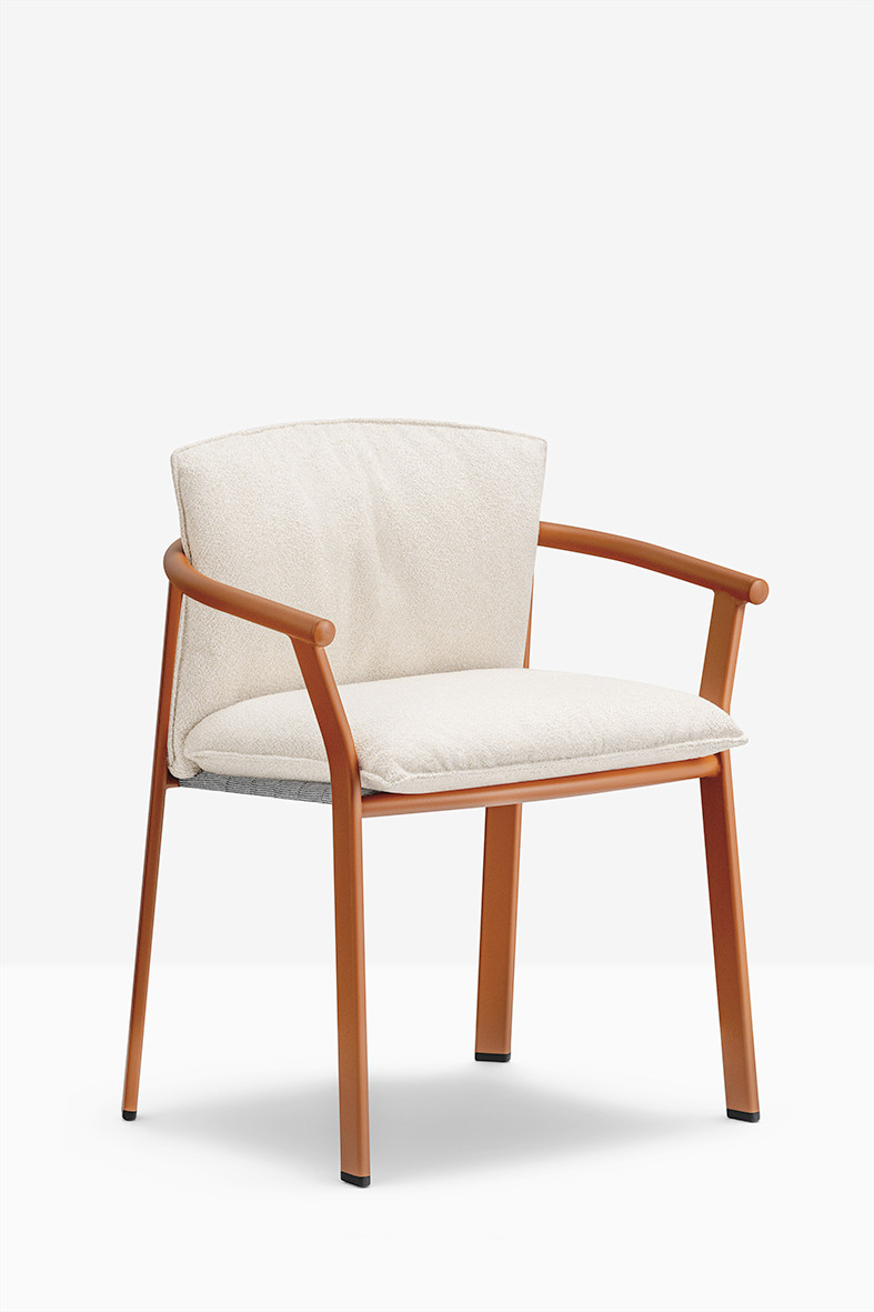 Pedrali Lamorisse 3684 Outdoor Chair With Armrests Seat And Back Cushion