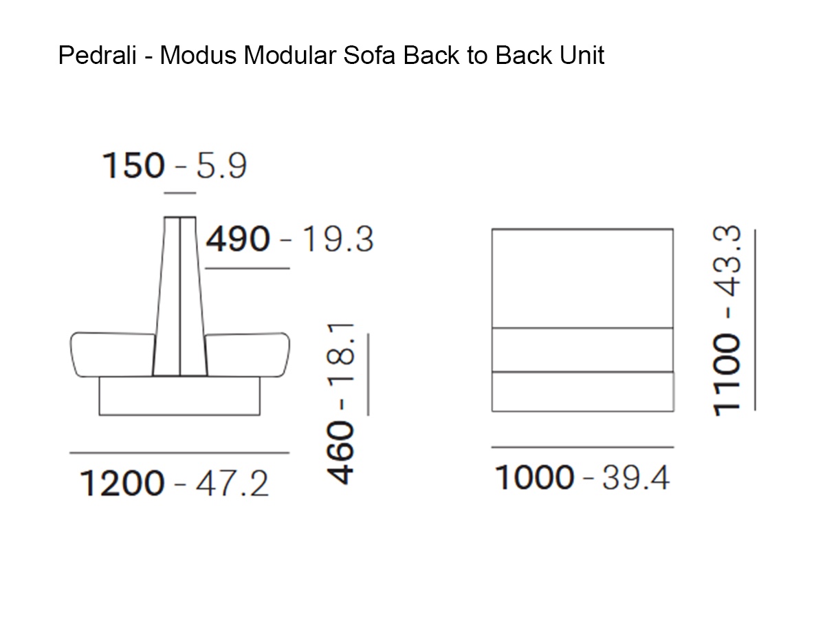 Pedrali Modus Modular Sofa Back To Back Unit