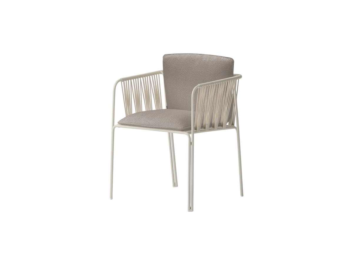 Pedrali Nari 6360 Outdoor Chair With Armrests Seat And Back Cushion