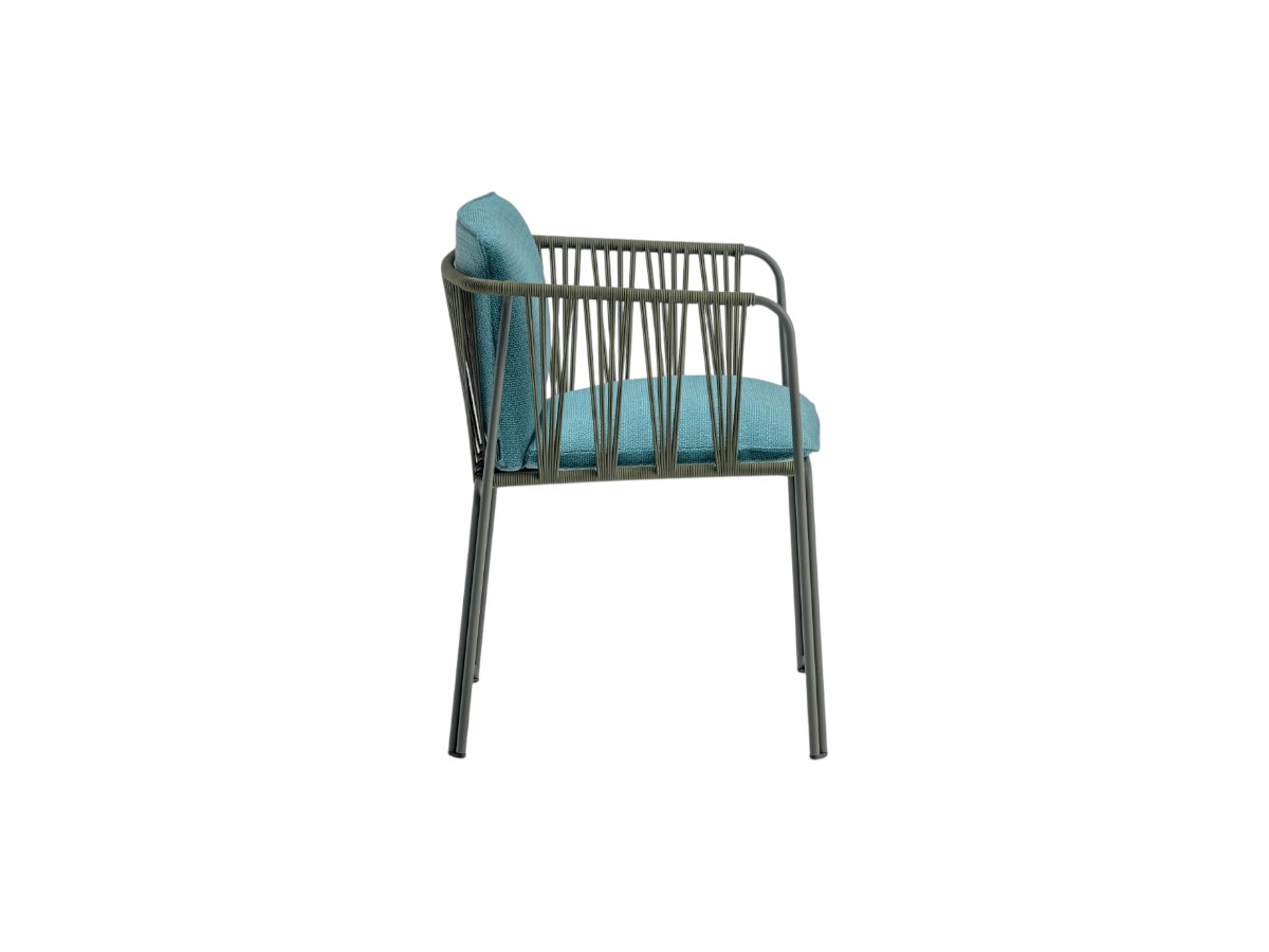 Pedrali Nari 6360 Outdoor Chair With Armrests Seat And Back Cushion