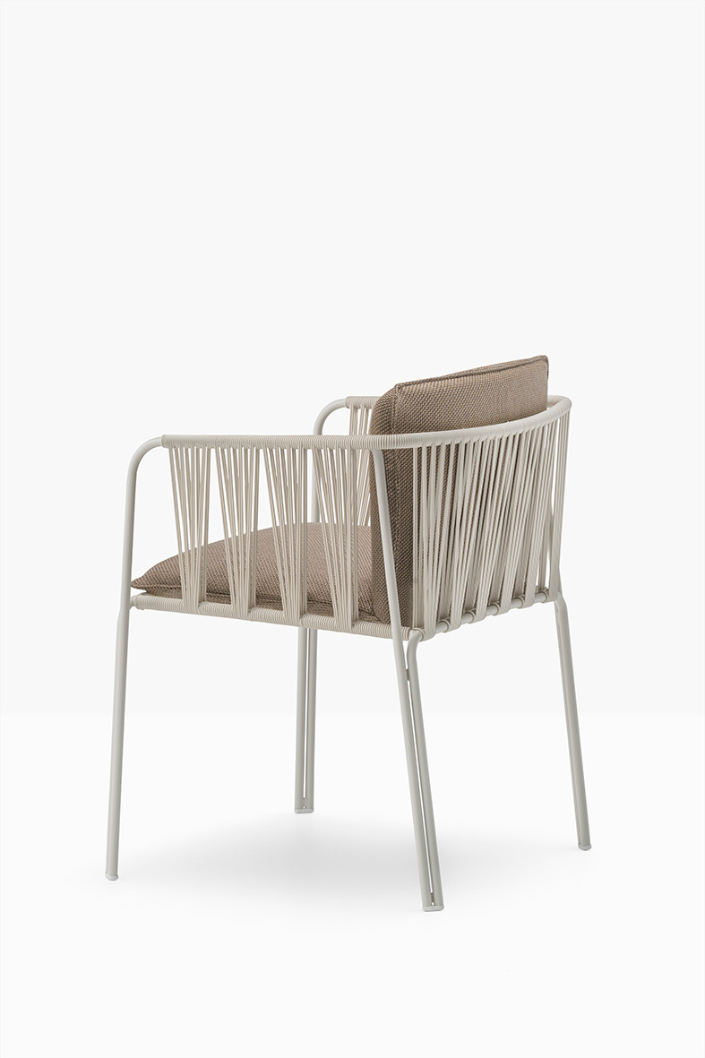 Pedrali Nari 6360 Outdoor Chair With Armrests Seat And Back Cushion