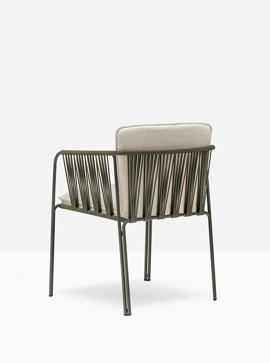 Pedrali Nari 6360 Outdoor Chair With Armrests Seat And Back Cushion
